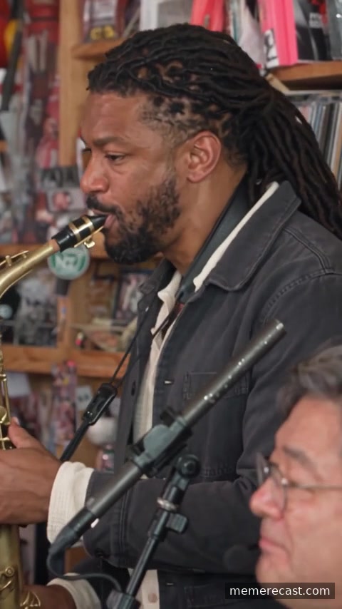 Generated sax player with longer hair at 13.1 seconds.